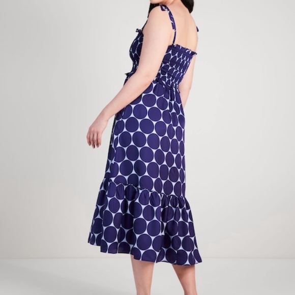 Joy Dot Silk Twill Smocked Dress - Picture 4 of 4